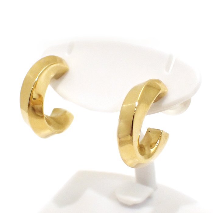 ティファニー(Tiffany&Co.) 750YG ナイフエッジ ピアス 3.1g イエローゴールド K18YG 18金 フープ ツイスト ジュエリー アクセサリー