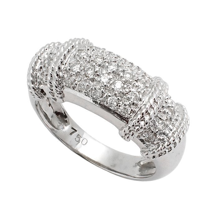 【新品仕上げ済】750WG ダイヤモンド 指輪 0.23ct 3.9g 9.5号 ホワイトゴールド K18WG パヴェダイヤ リング ジュエリー アクセサリー 宝石