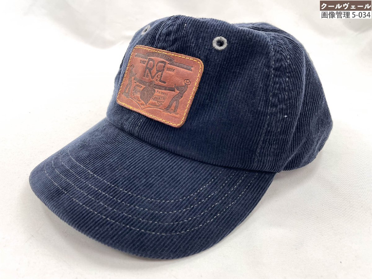 HH超美品【ダブルアールエル RRL】 コーデュロイ キャップ 帽子 (メンズ) ネイビー系 782970755002 インド製 ★33LE4150★