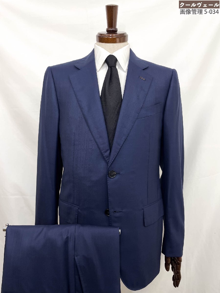HH未使用【エルメネジルドゼニアクチュール】21L2N5 Centoventimila ”120000” 超極細番手 2B スーツ(メンズ)7-48C 紺系 織柄★35RMS3321