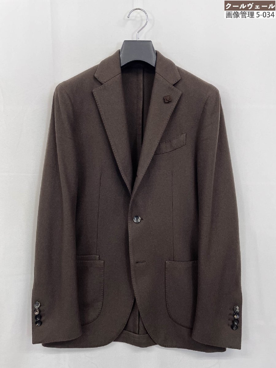 HH極美品【ラルディーニ LARDINI】IE386AV-31 カシミア100％ 3ボタン段返り ジャケット (メンズ) 46 ダークブラウン イタリア製★32MJ1183
