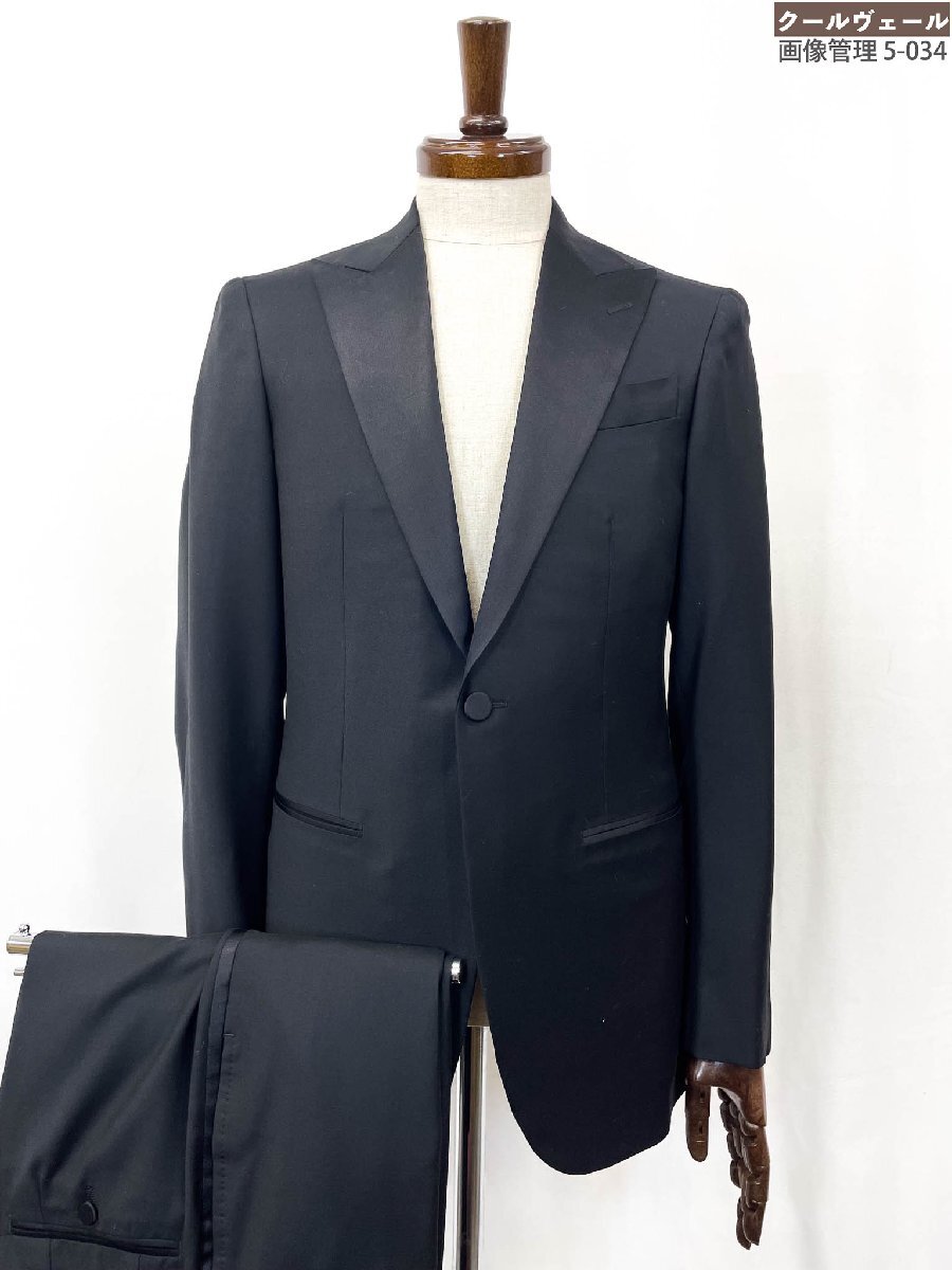 HH極美品【ブレス BLESS】307003 ゼニアTROFEO生地 シングル1ボタン タキシードスーツ (メンズ) size44相当 ブラック 黒無地 ★35RMS3436★