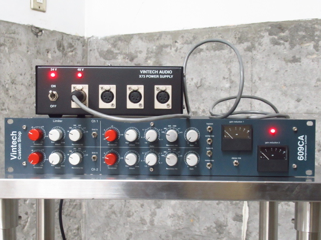 通電のみ確認 現状品 VINTECH AUDIO ビンテックオーディオ 609CA コンプレッサー リミッター / X73 POWER SUPPLY 電源 管理8H0129K-I3