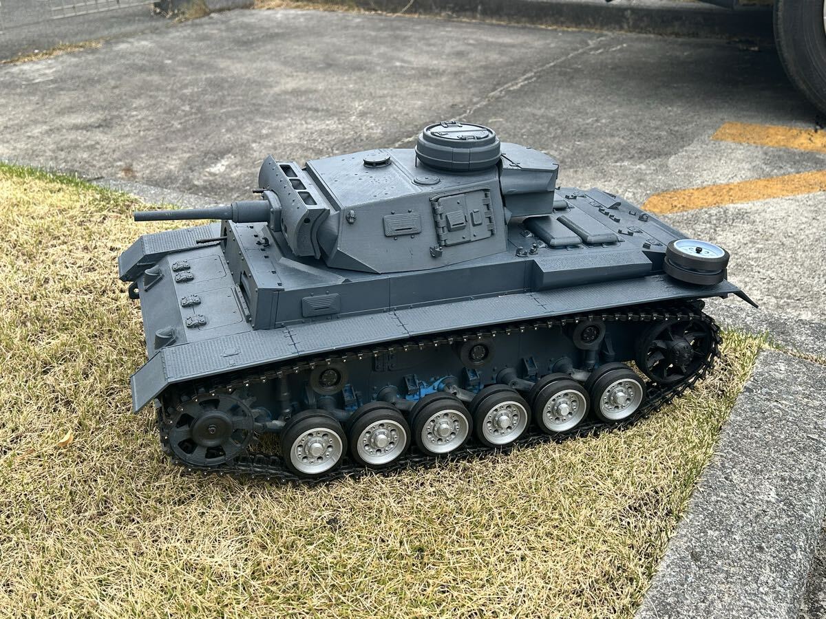 1/10 ドイツ軍 Ⅲ号戦車 動作確認済 540モーター＆サーボ付属 1/10スケール