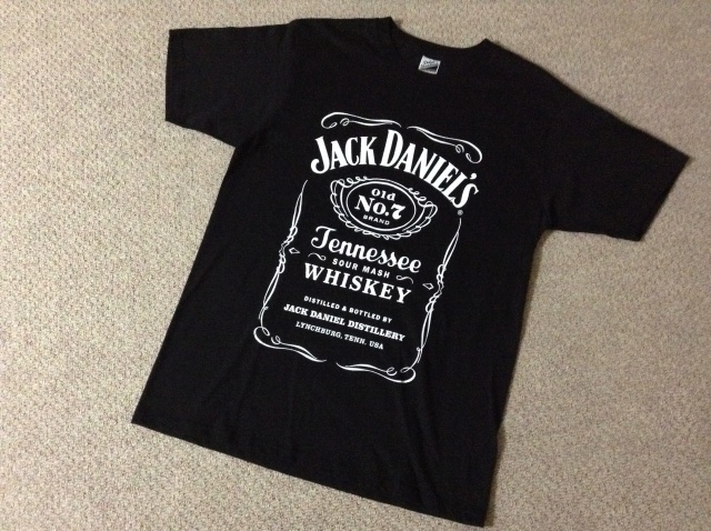 ★中古★ジャックダニエル テネシー・ウイスキー 半袖Tシャツ 黒 ブラック Lサイズ コットン 古着 企業ロゴ 販売促進 Jack Daniel's