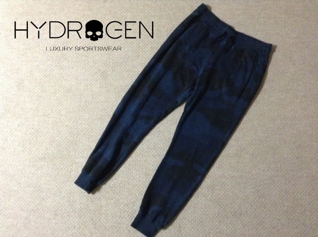 ★中古★イタリア製 ハイドロゲン スウェットパンツ メンズ ネイビー系 カモフラ カモ柄 ファッション HYDROGEN MADE IN ITALY