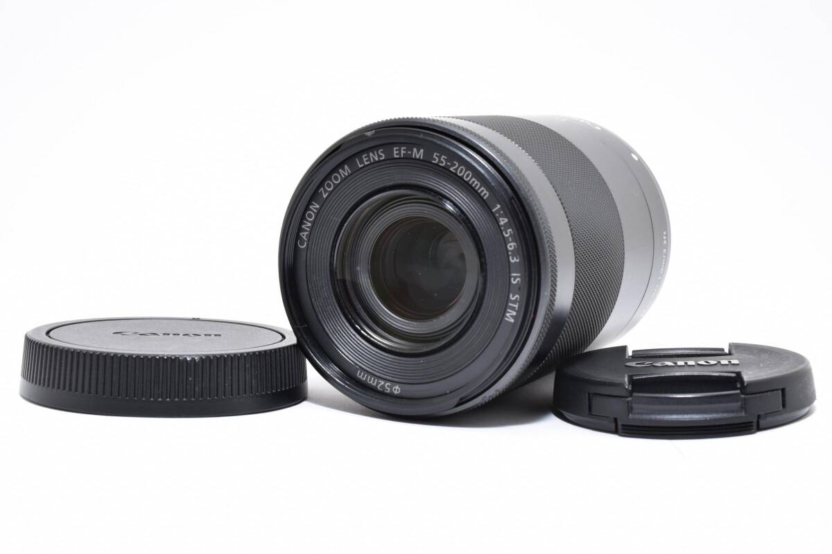 ★良品★ Canon キャノン EF-M 55-200mm F4.5-6.3 IS STM 望遠ズームレンズ グラファイト＃3778