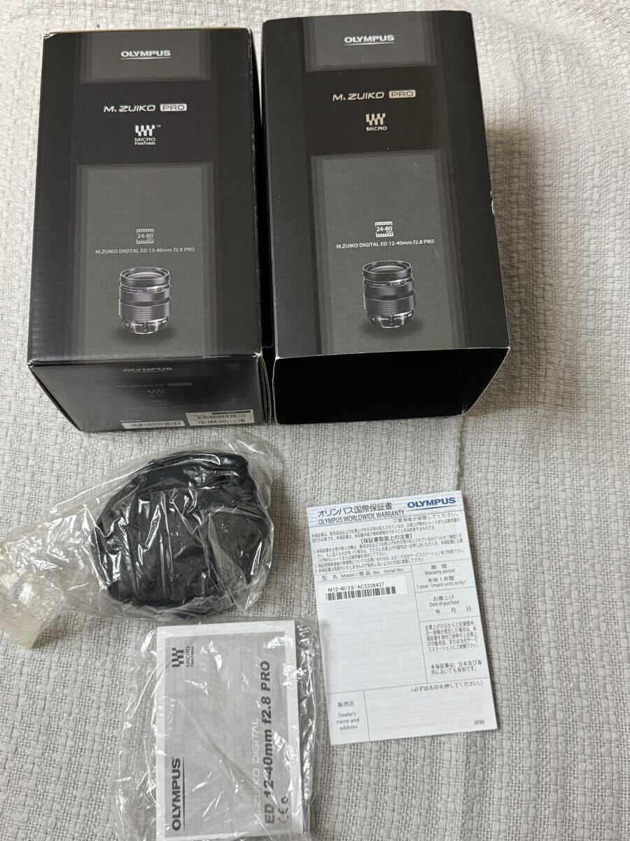 olympus オリンパス M.ZUIKO DIGITAL ED 12-40mm F2.8 PRO 元箱　ケース　マニュアル　取扱説明書　保証書　、レンズ無し