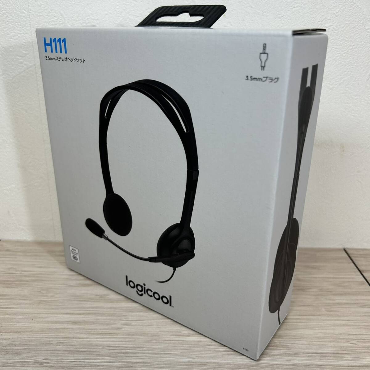 【MH-1991】未使用未開封品 LogicoolロジクールH111R 3.5ステレオヘッドセット 回転式マイクブーム 調節可能ヘッドバンド ヘッドホンマイク