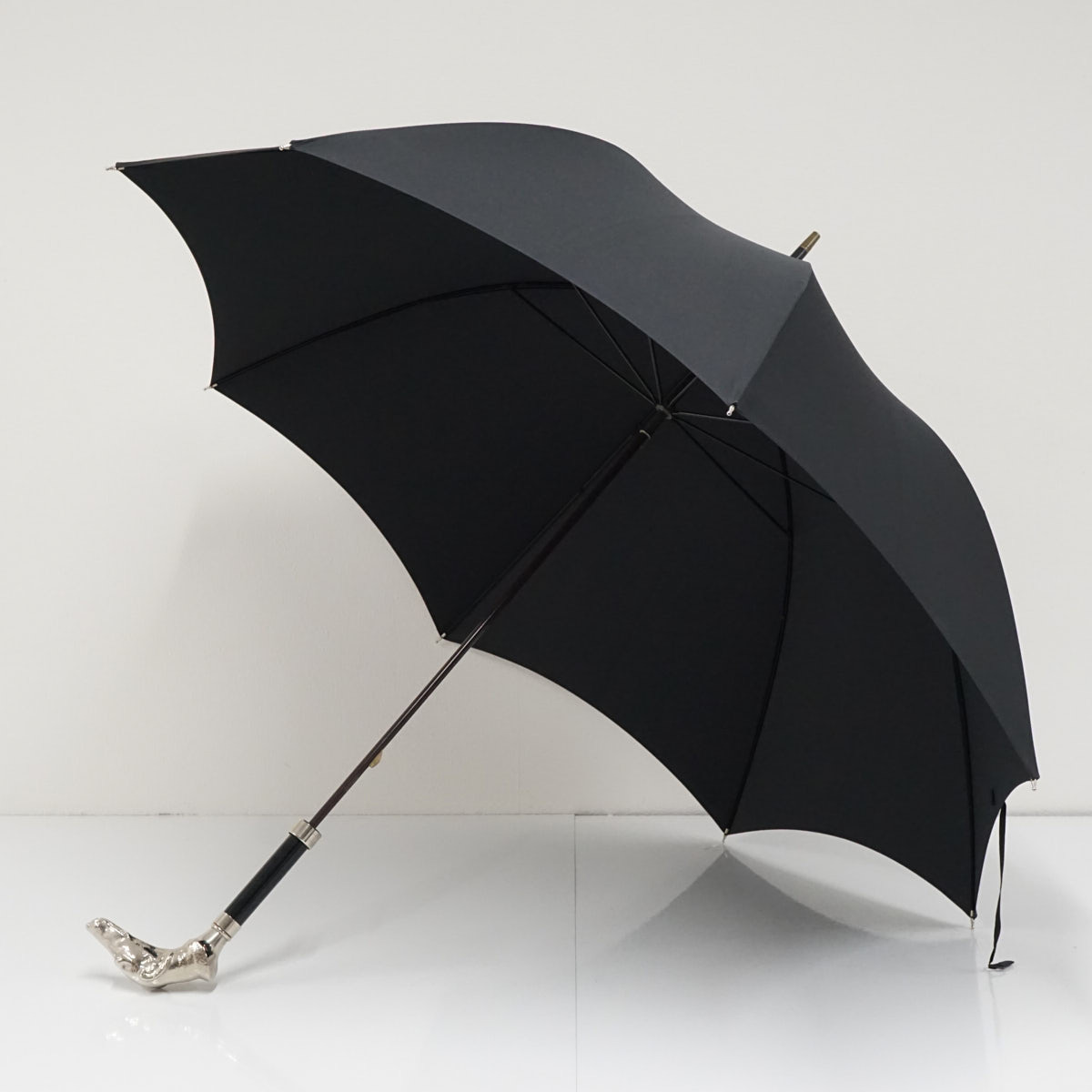 紳士傘 FOX UMBRELLAS フォックスアンブレラズ USED美品 傘 メンズ アニマルヘッド ブラック グレイハウンド 高級 63cm S3305