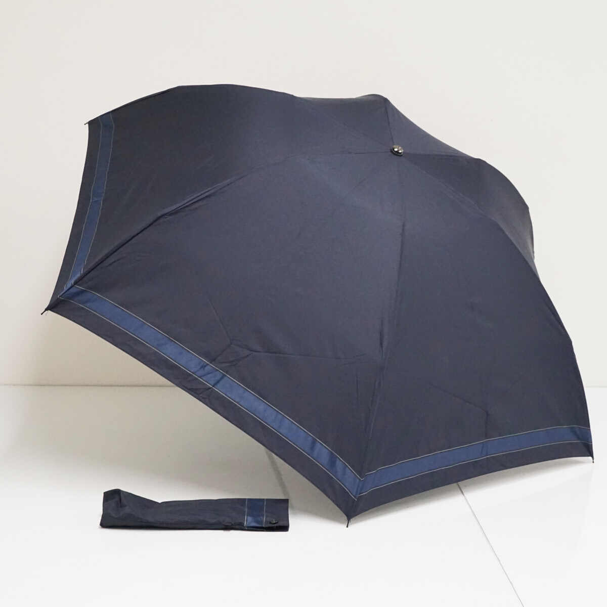 折りたたみ傘 Paul Stuart ポールスチュアート USED美品 メンズ 紳士 ボーダー ブランド 60cm FA9484