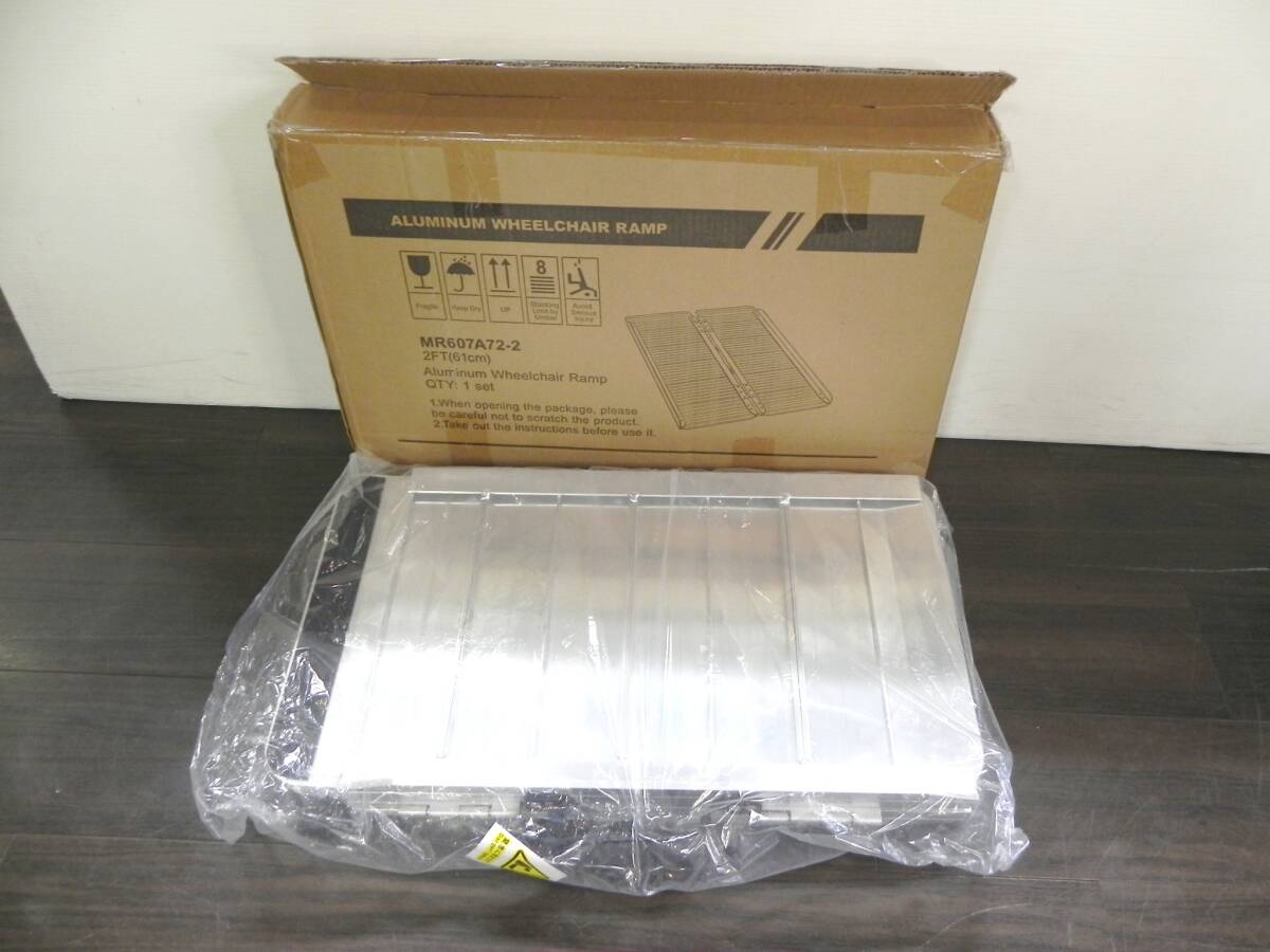 [R5496]LIEKUMM 車椅子スロープ アルミスロープ 71×61㎝ 耐荷重300㎏ 介護用品 段差 車椅子 台車