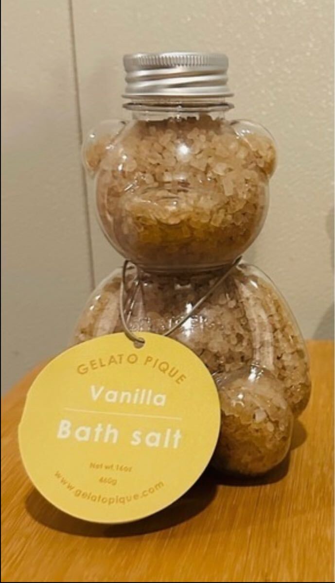 新品【ジェラートピケ】非売品 くまボトル バスソルト バニラ ジェラピケ ノベルティ ディスプレイ インテリア 入浴剤 リラックス アロマ