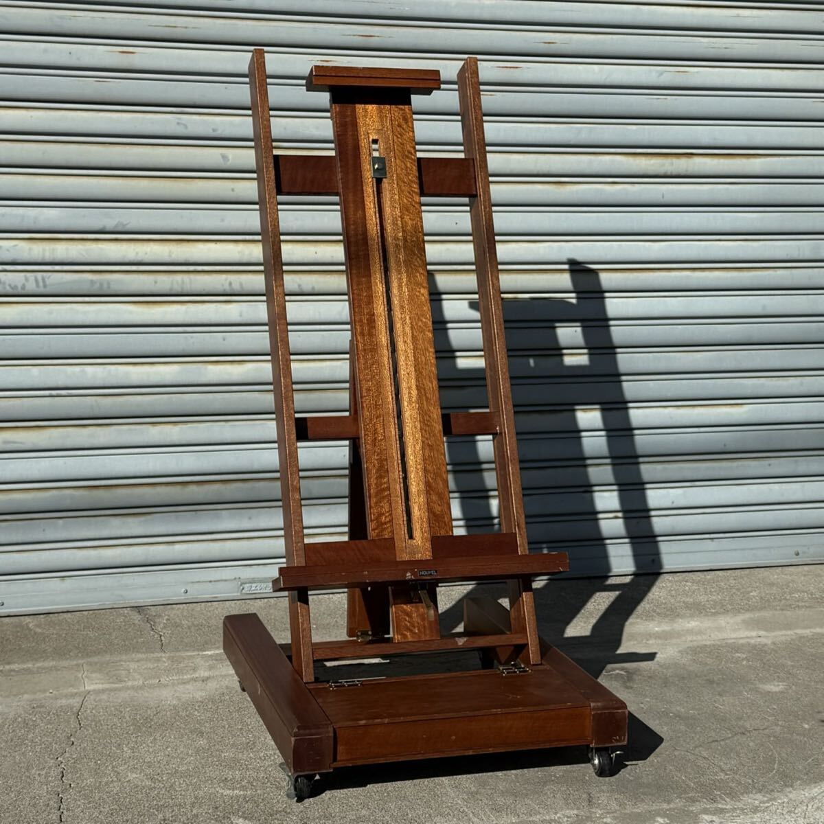 H21KZ12 NOUBEL ヌーベル 折り畳み木製イーゼル スライド式 収納付 キャスター付 美術 芸術 絵画 アトリエアート 油彩 水彩 デッサン