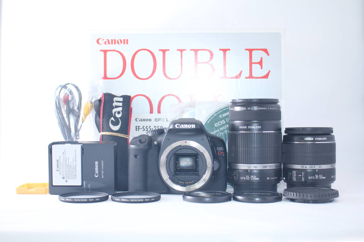 ★超極上★キャノン CANON EOS KiSS X4 ダブルレンズキット ★付属品充実★#H404