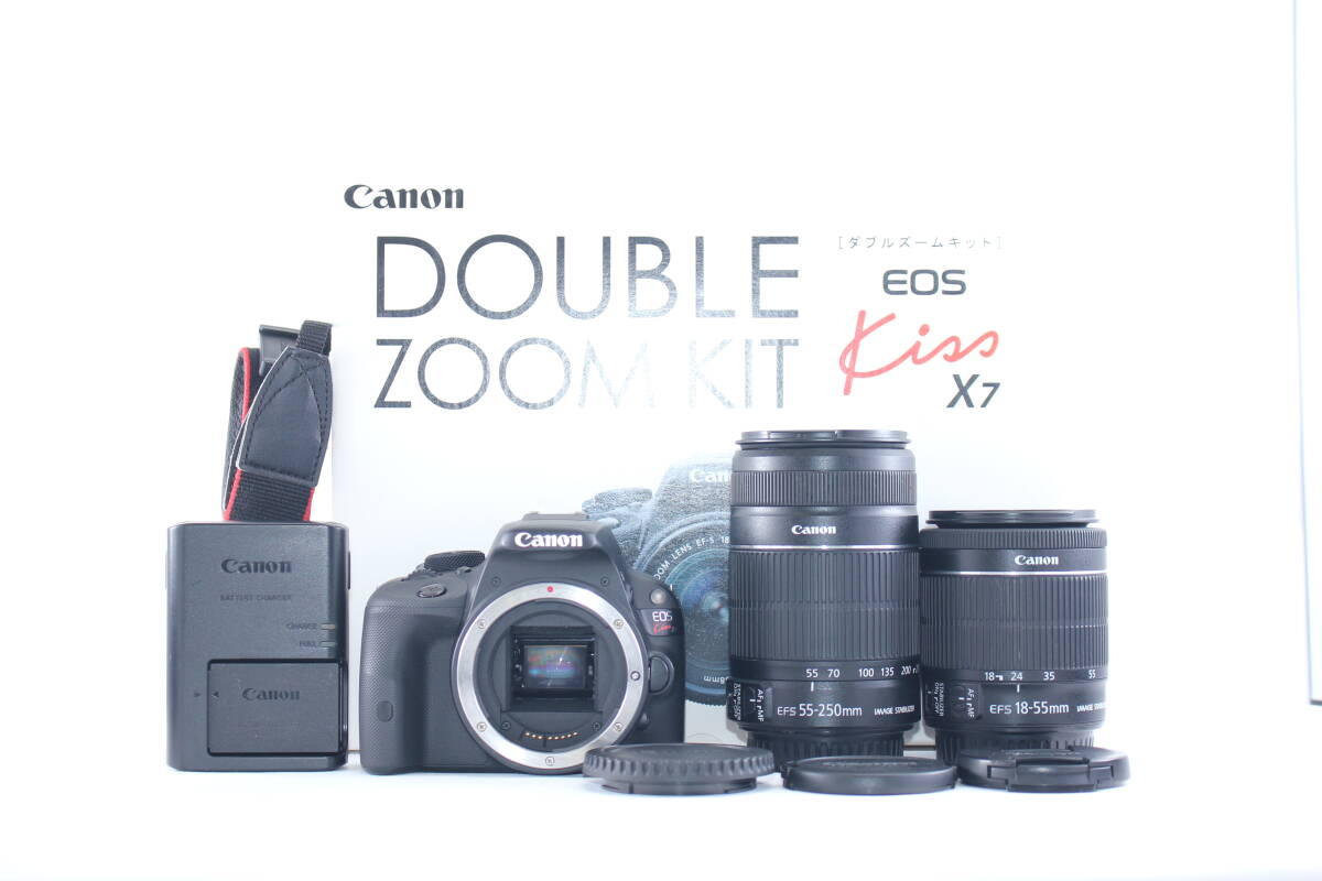 ★極上美品★キャノン CANON EOS KiSS X7 ダブルレンズキット★元箱付き★#H358
