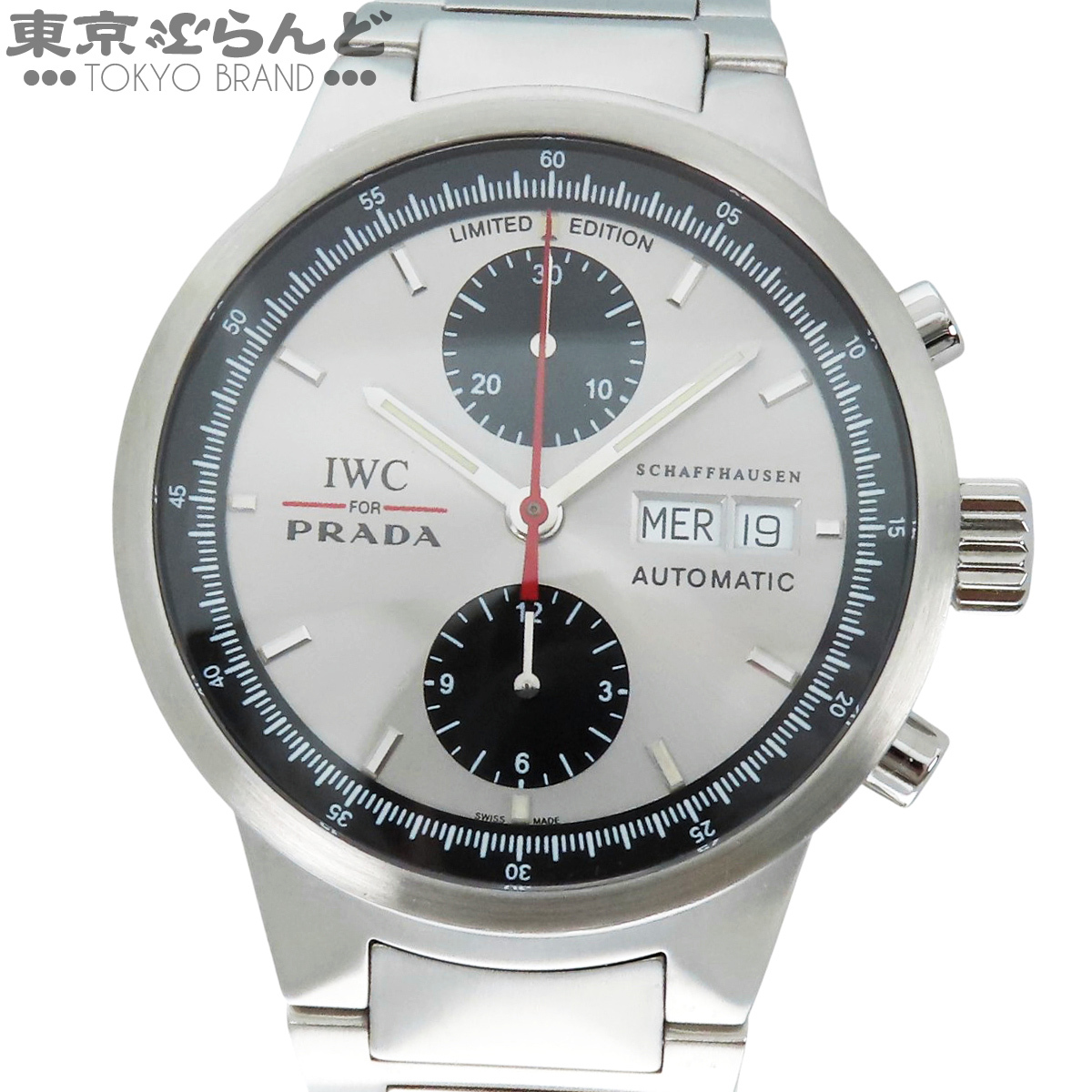 101831708 IWC GST IW370801 シルバー SS クロノグラフ プラダ 世界2000本限定 魚リューズ 腕時計 メンズ 自動巻 仕上済 OH済