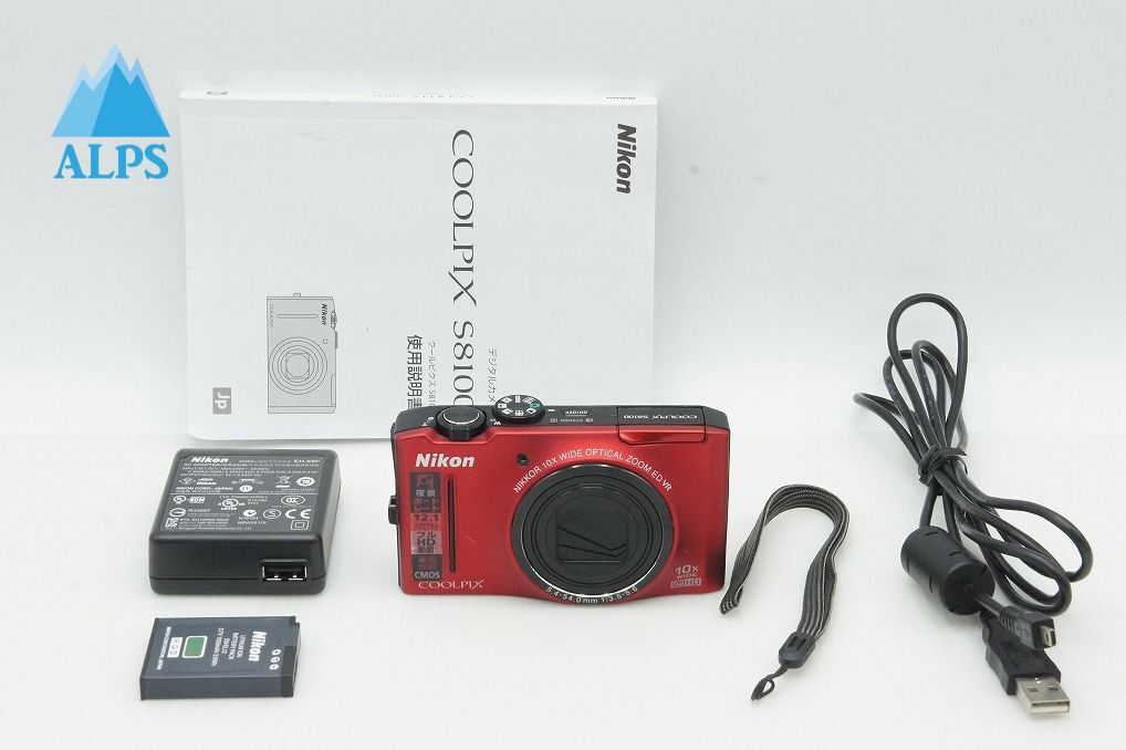 良品 Nikon ニコン COOLPIX S8100 コンパクトデジタルカメラ レッド 260121p【アルプスカメラ】