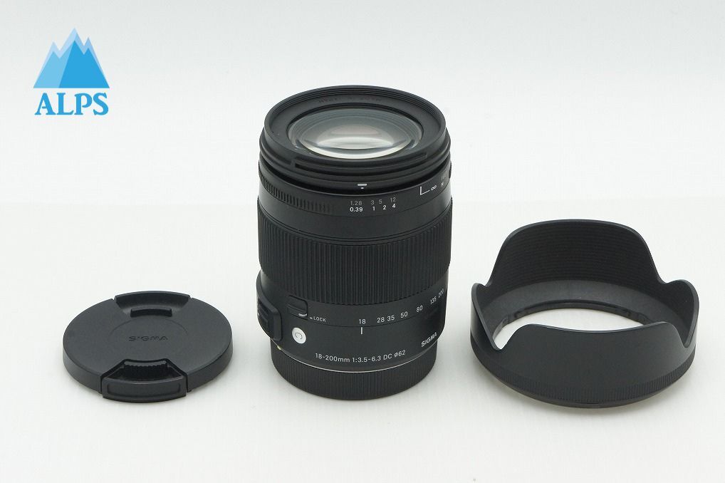 良品 SIGMA 18-200mm F3.5-6.3 DC MACRO OS HSM Contemporary Canon EFマウント APS-C ズームレンズ フード付 260123am【アルプスカメラ】