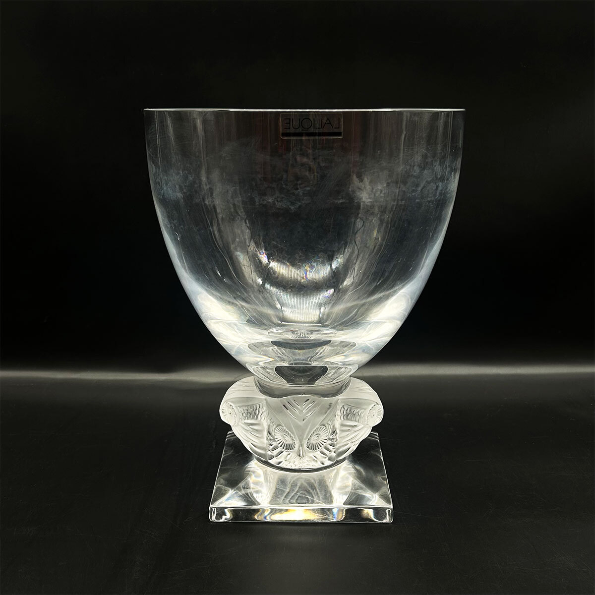 ★ラリック LALIQUE / グランデュック / フラワーベース / フロスト / ガラス / 花瓶 / 花器 / 花入 / 梟 / フクロウ / ヴィンテージ