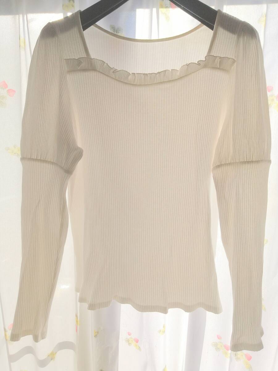 DearMyLoveRose■ビスチェリブカットソートップス パフスリーブ ホワイト白 3Lサイズ■ゴシッククラシカルロリータロリィタガーリー完売