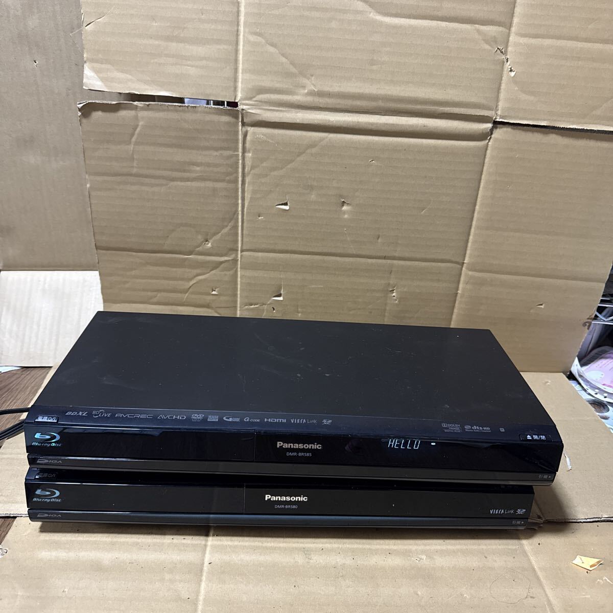 あ-8632）Panasonic DVD/BDレコーダー DMR-BR585 /DMR-BR580/2台セット　通電ジャンク品