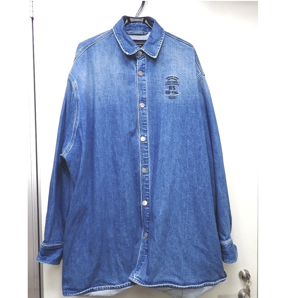 Ft1316611 ラフシモンズ デニムジャケット AW 19/20 Big fit denim 192-727B ネイビー #M メンズ RAF SIMONS 中古