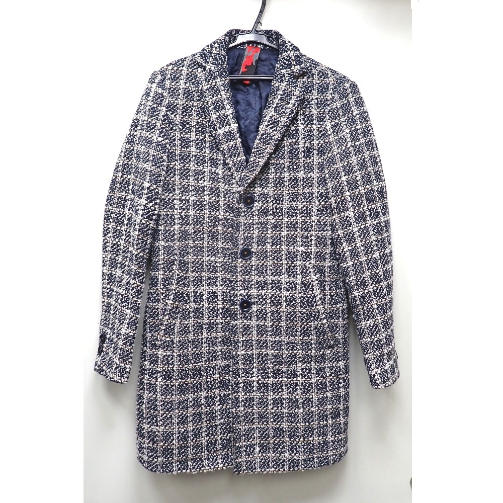 Ft636511 コート チェスターコート SSEINSE　 ポリエステル100% 白/黒 #44 メンズ 中古