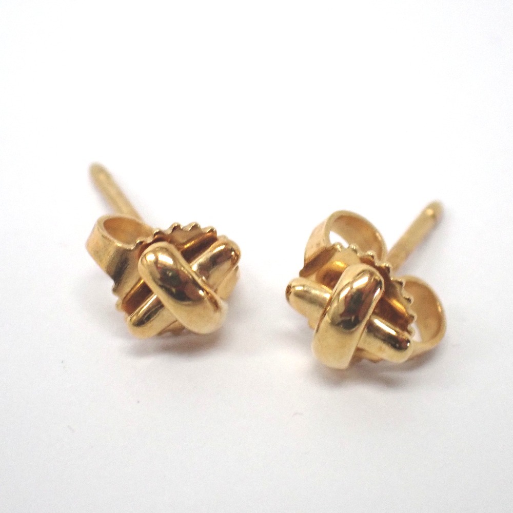 Ft637311 ティファニー ピアス K18 クロスステッチ 1.3g ゴールド レディース TIFFANY&Co. 中古