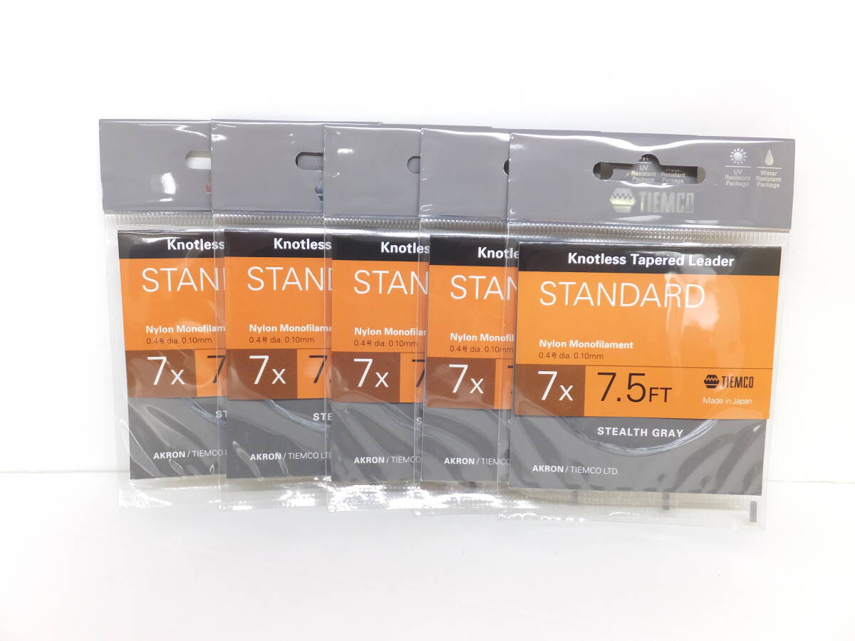 セール◆ティムコ◆テーパーリーダー◆ノットレス テーパードリーダー　スタンダード　7.5FT　7Ｘ　5個セット◆定価￥1,430（税込み）