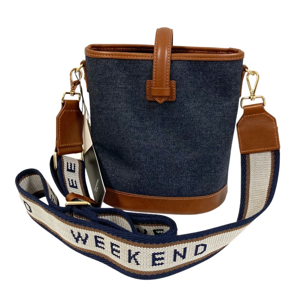 未使用 25AW Weekend Max Mara ウィークエンド マックスマーラ VASAIODENIM ショルダーバッグ インディゴ ブラウン