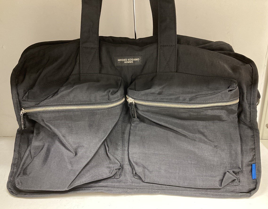 HIROKO KOSHINO HOMME ヒロココシノ ボストンバッグ　ブラック　旅行カバン　大容量　ナイロン