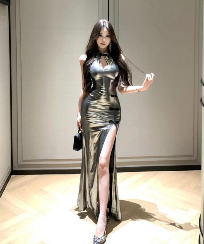 M0908　ワンピースレディース● 20代30代40代 着心地抜群 ● 上質　　dress　　　大活躍　シルバー