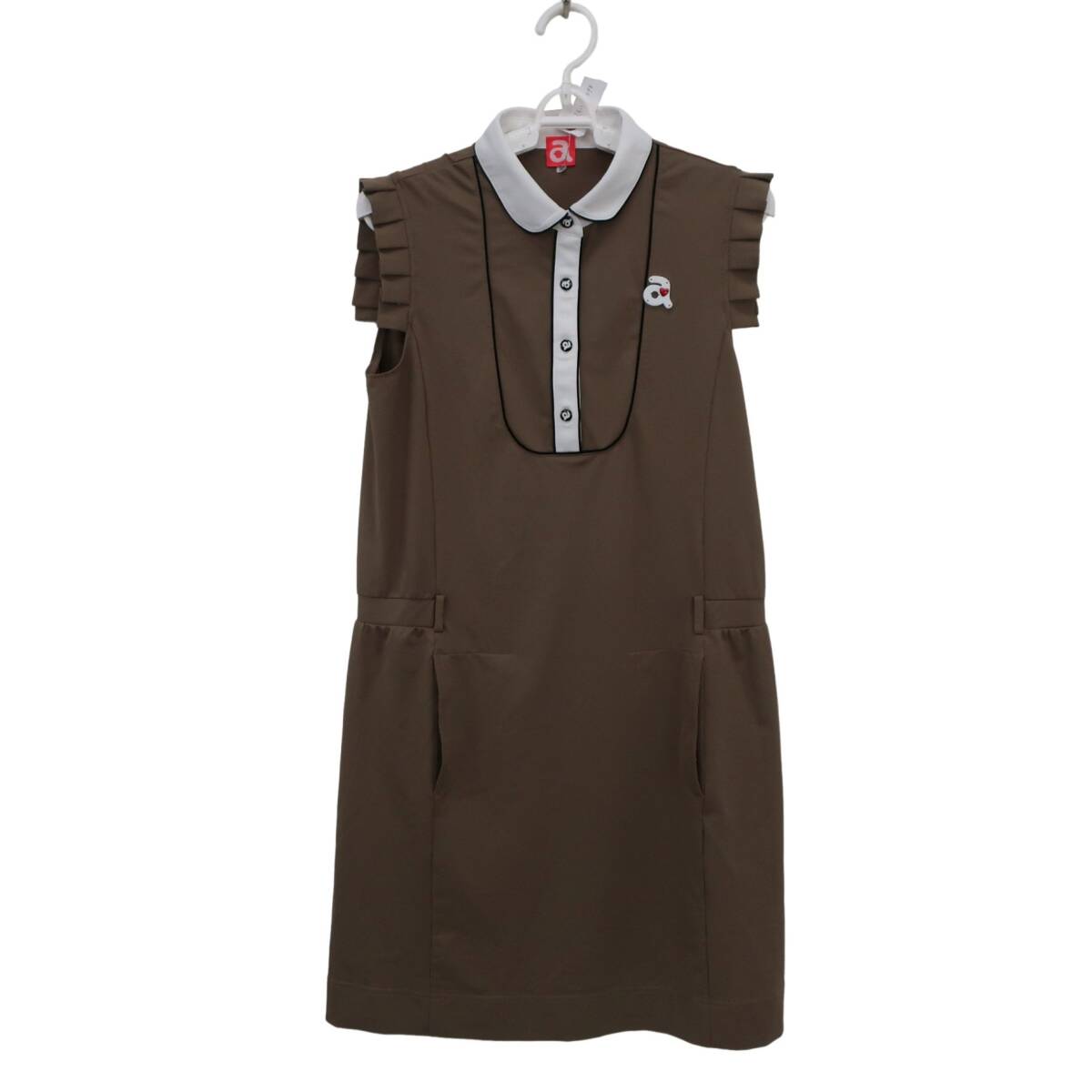 【美品】archivio(アルチビオ) フリルワンピース ベージュ レディース 38 A851401 ゴルフウェア 2511-1098 中古