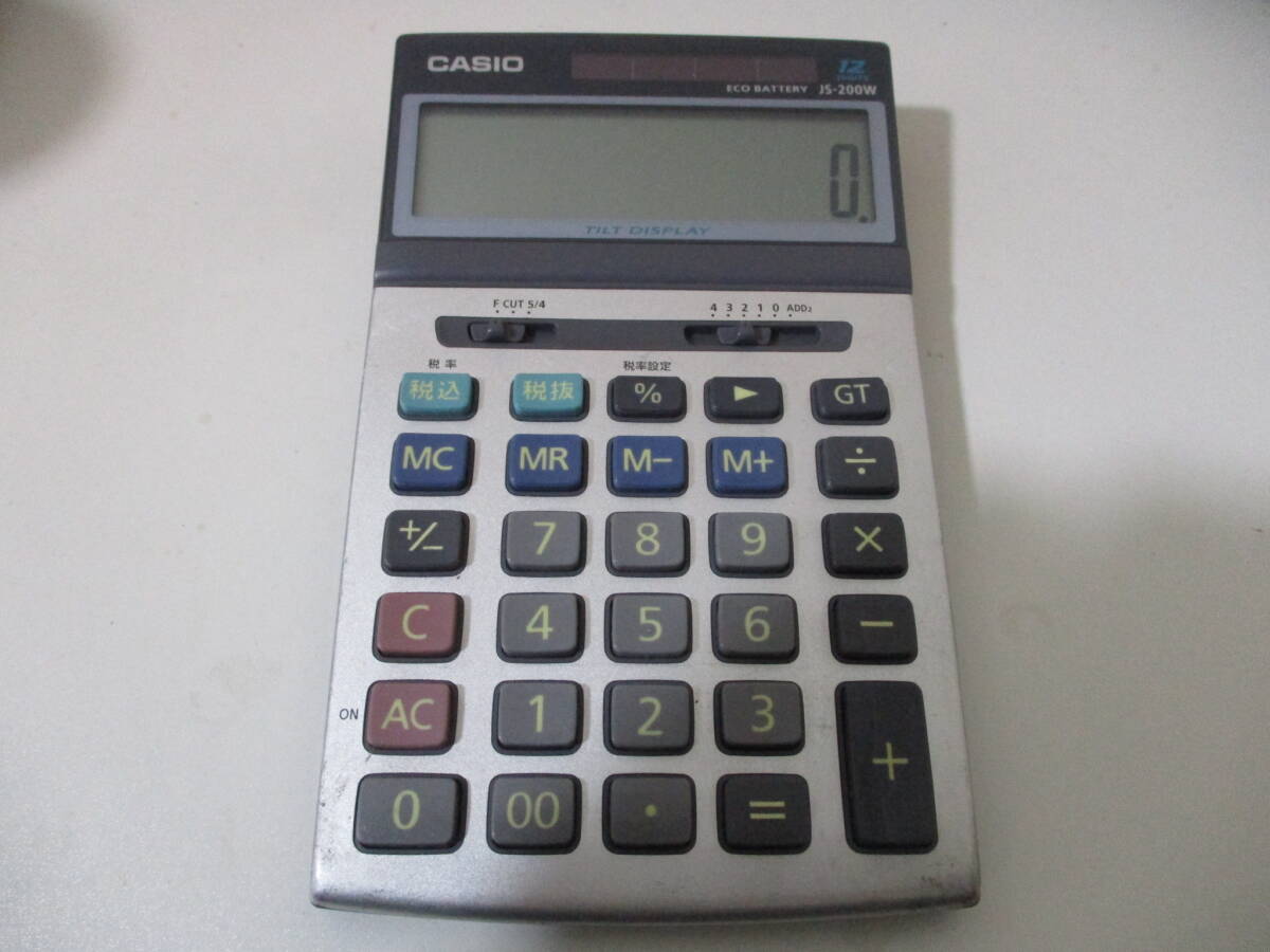 動作確認済 CASIO JS-200W 実務電卓 12桁 ジャストタイプ 検算機能 カシオ 簿記 事務用品 c141