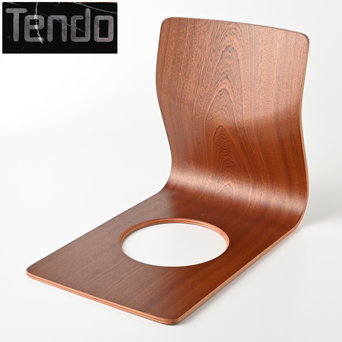 天童木工 藤森健次 座椅子 ケヤキ板目 廃盤 プライウッド W約330mm/H約400mm/D約490mm イス TENDO デザイン レトロ アンティーク F