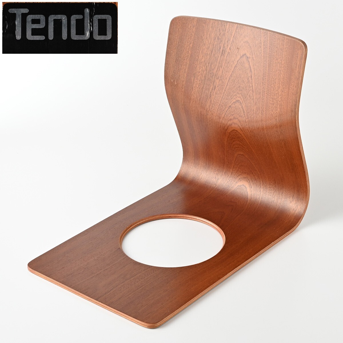 天童木工 藤森健次 座椅子 ケヤキ板目 廃盤 プライウッド W約330mm/H約400mm/D約490mm イス TENDO デザイン レトロ アンティーク A