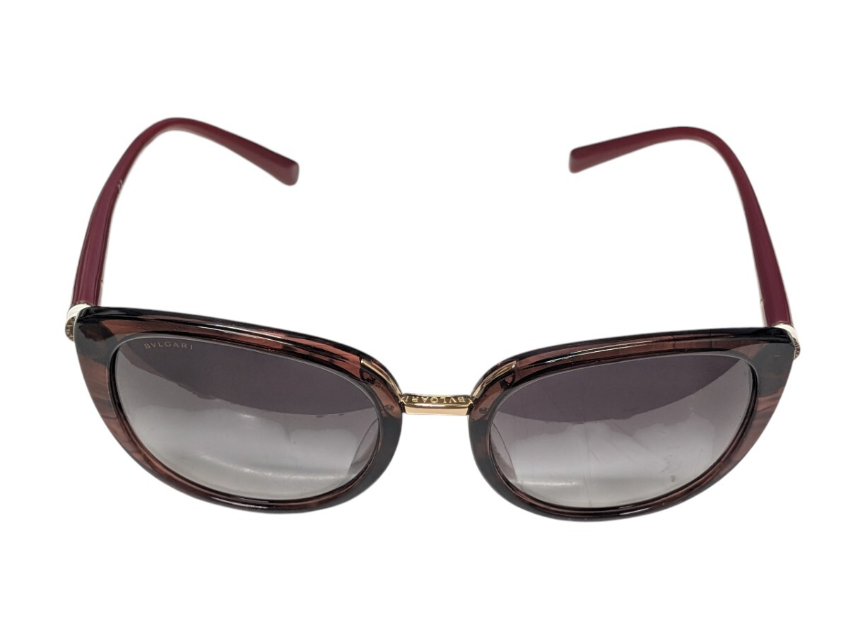 ★BVLGARI ブルガリ サングラス 53□20 140 ボルドー 8177F★