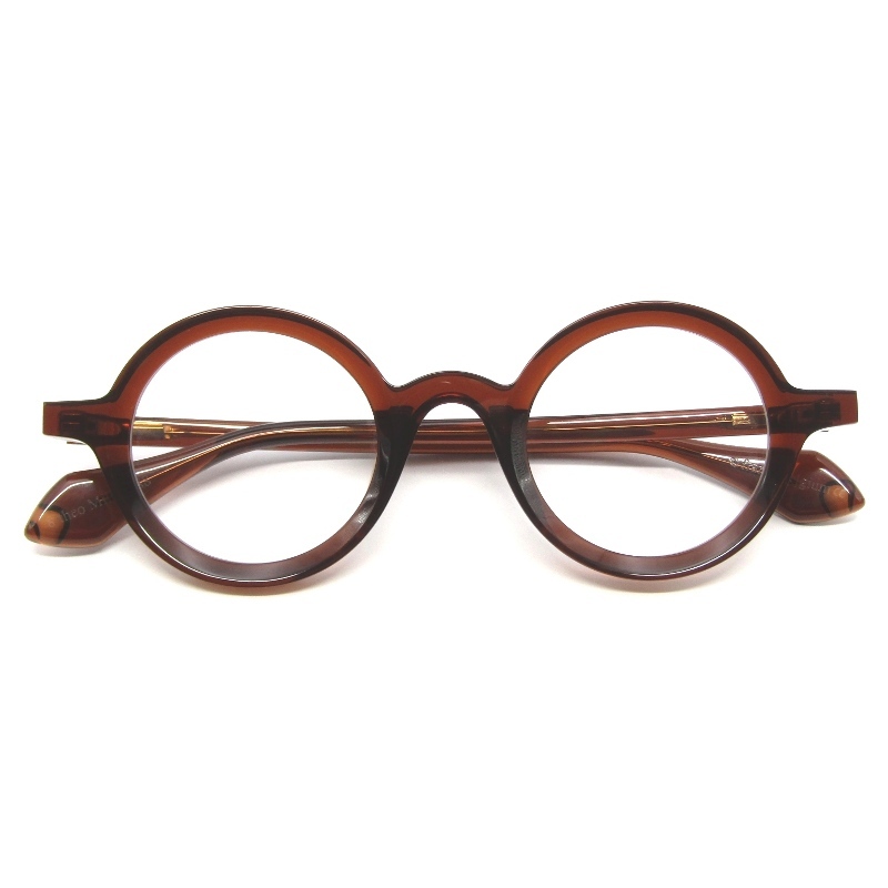 未使用 theo テオ メガネフレーム Mille+88 ベルギー製 ラウンド テレビジョンカット 8 クリアブラウン 65009528
