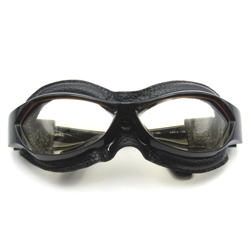 FACTORY900 ファクトリー900 サングラス FA-160 日本製 ゴーグルタイプ レザーフード付 001 BLACK 65009607