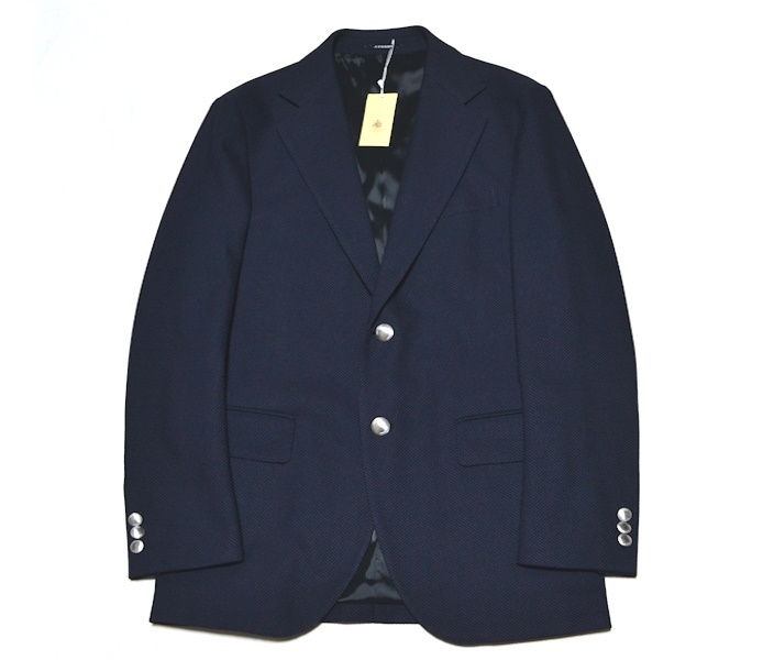 【新品】限定特価 Lサイズ J.PRESS ジェイプレス 銀ボタン紺ブレザー 高級アメトラジャケット 国内正規 ワッフル調生地 紙タグ付き 10060