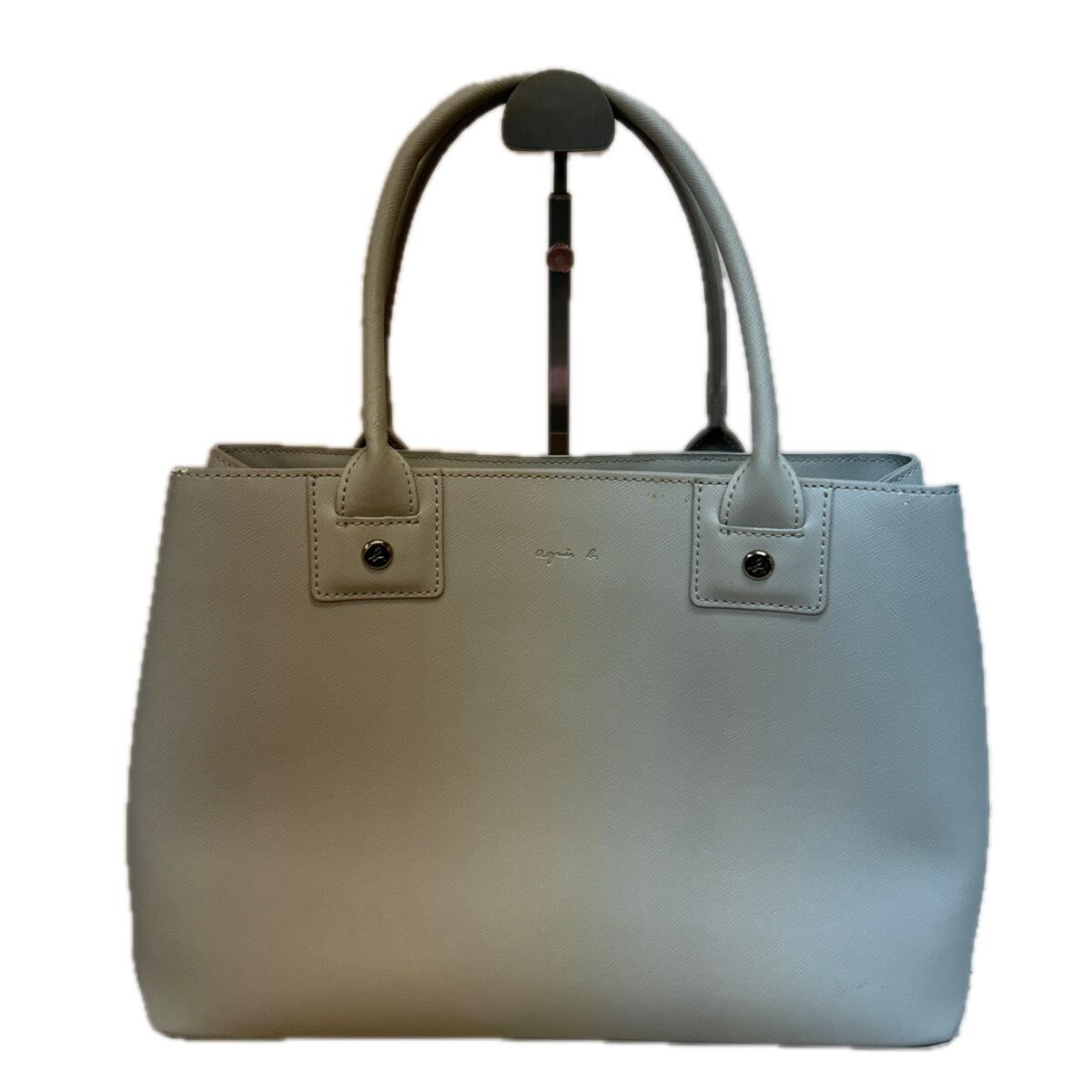 Q0408 agnes b. アニエスベー レディース ハンドバッグ グレー系 婦人鞄 無地