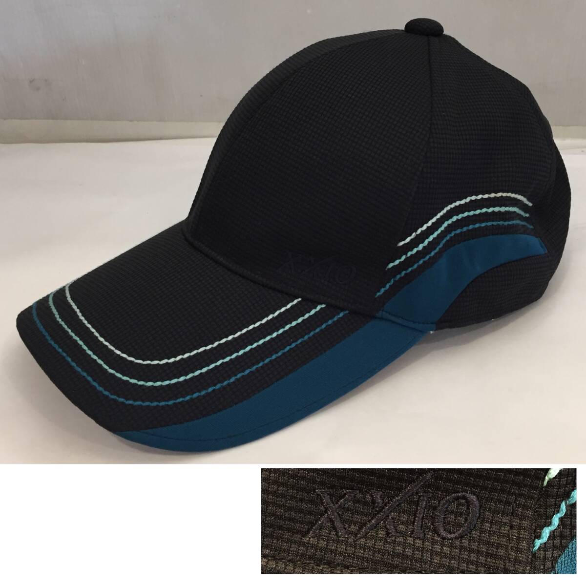 F011608◎⑧未使用 XXIO ゼクシオ キャップ ブラック 黒 グリーン ゴルフ 帽子 ゴルフキャップ 56～60cm オートフォーカスキャップ◎