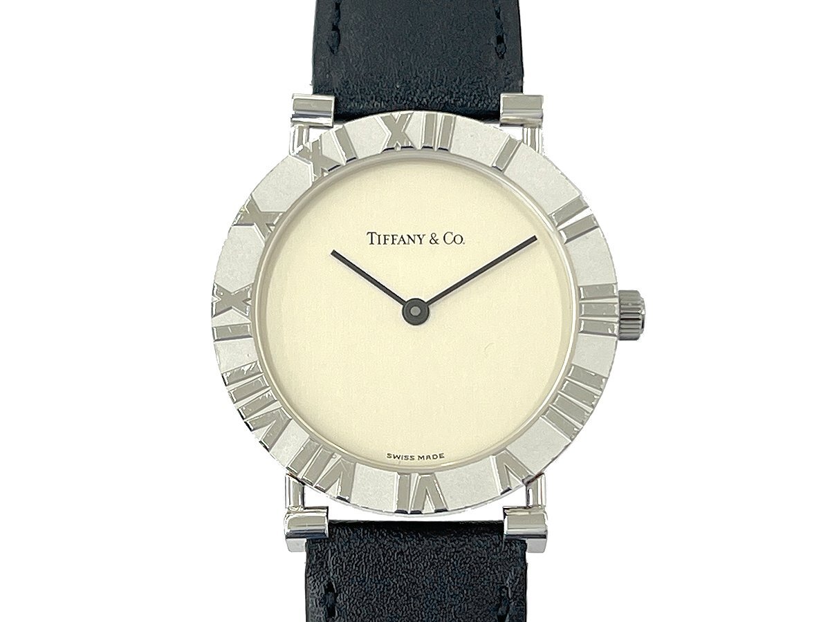 TIFFANY&Co./ティファニー アトラス M0640 STERLING SILVER 925 シルバー文字盤 QZ メンズ腕時計 稼働品