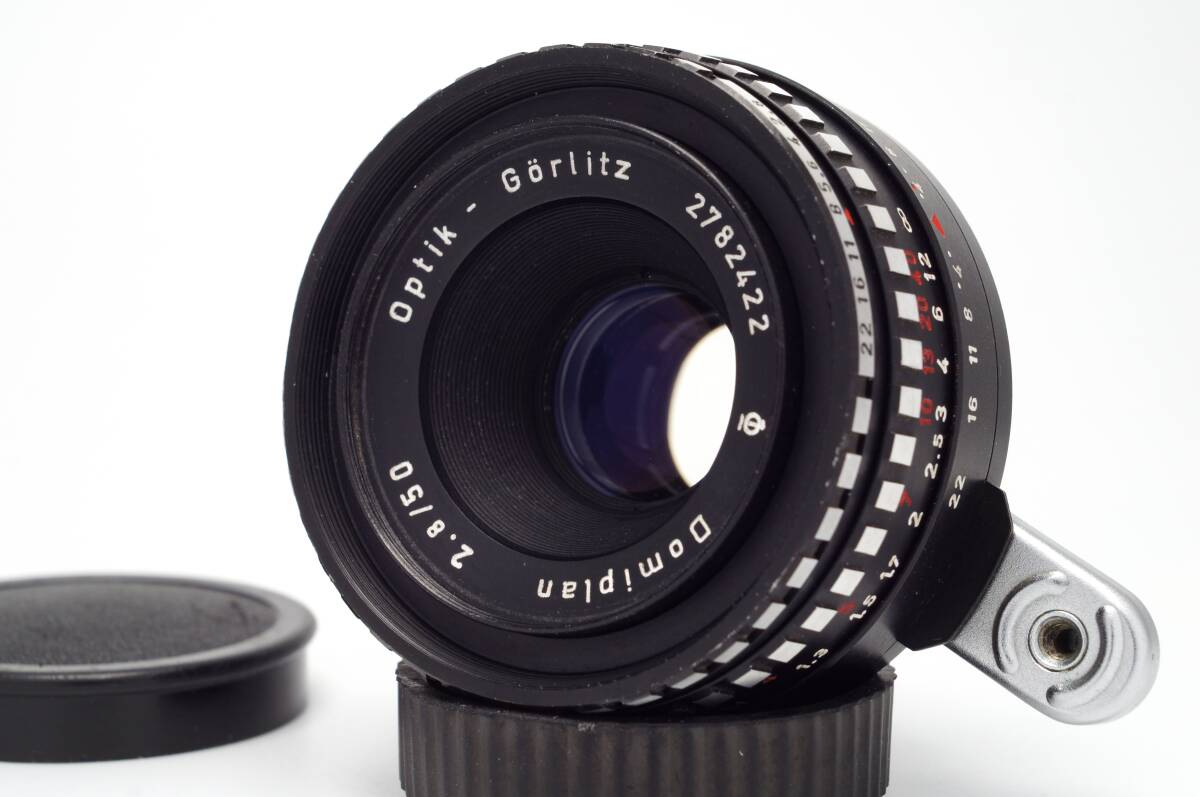 23【良上品 希少】EXA Meyer-Optik Gorlitz Domiplan 2,8/50mm マイヤー ドミプラン ゼブラ初期型 1960年製 f2.8 前後キャップ付き