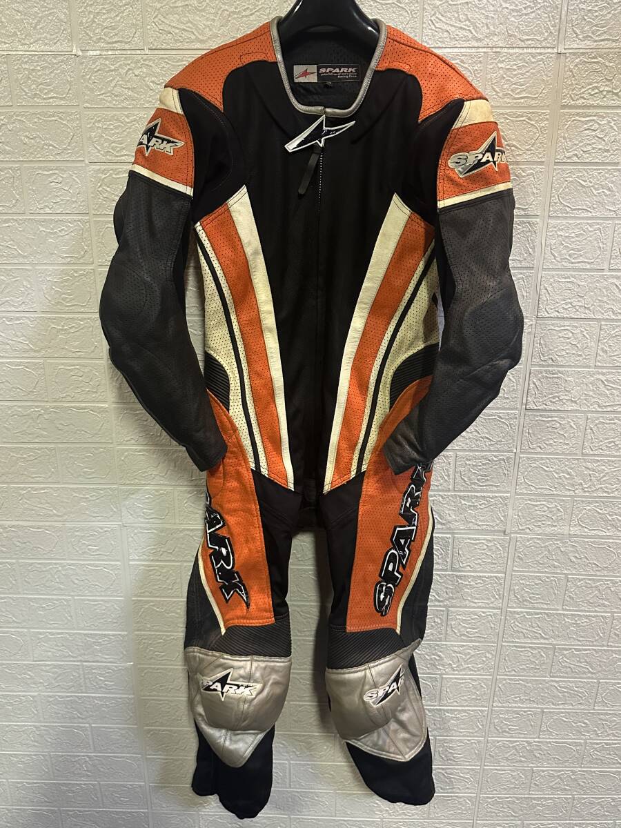 52T5221 SPARK スパーク オレンジ×ブラック Mサイズ ツナギ レーシングスーツ 現状品