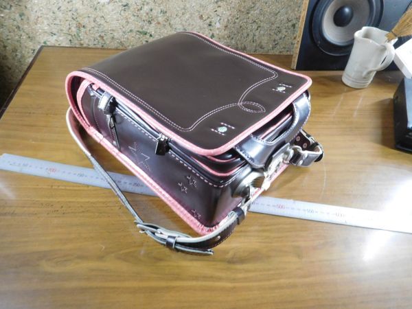 小学生　ランドセル 121705 こげ茶ピンク　日本かばん　クラリーノ　KANDAYA　女の子　男の子　日本製　中古品　スクールバッグ