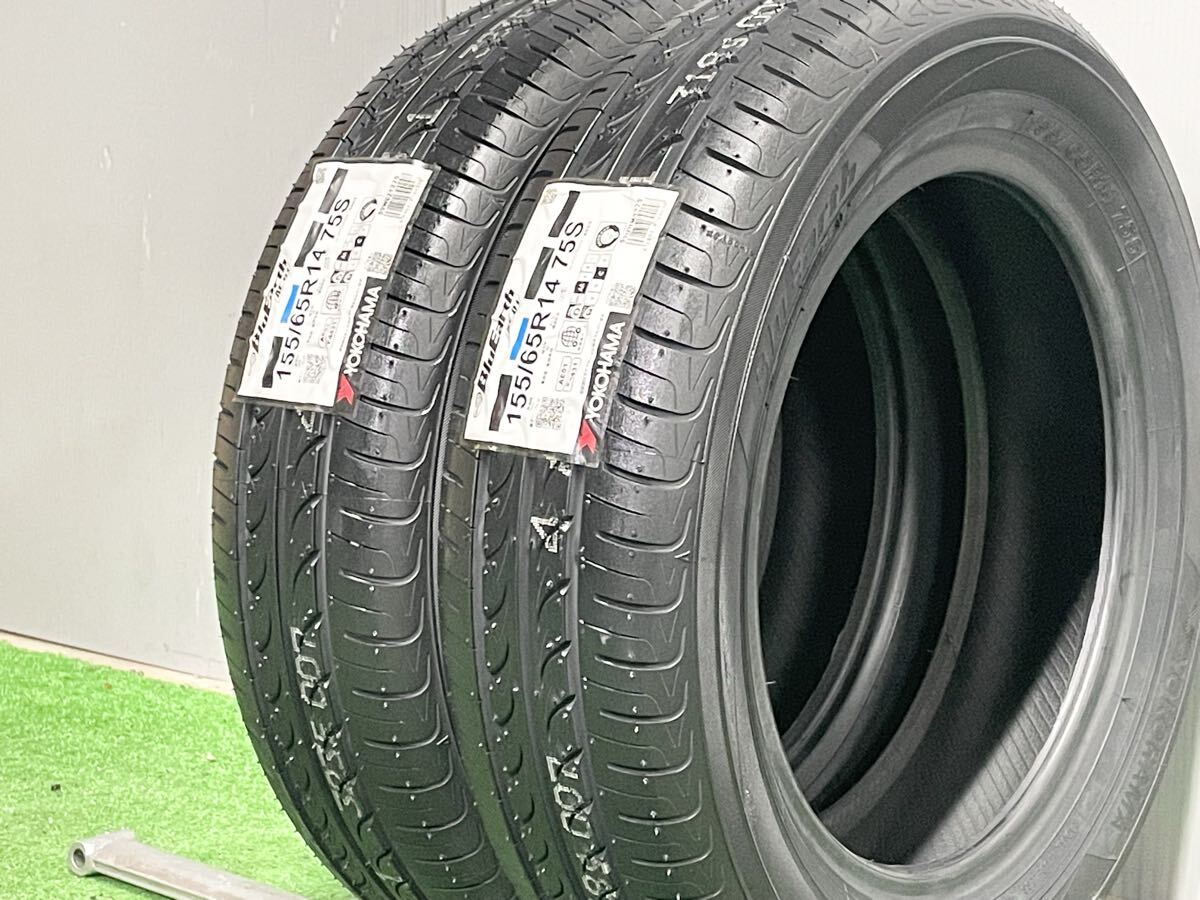 【ラベル付き 未使用品！！】ヨコハマ ブルーアース 155/65R14 2本 デイズ N-BOX N-ONE アルト スペーシア ラパン ワゴンR ウェイク タント