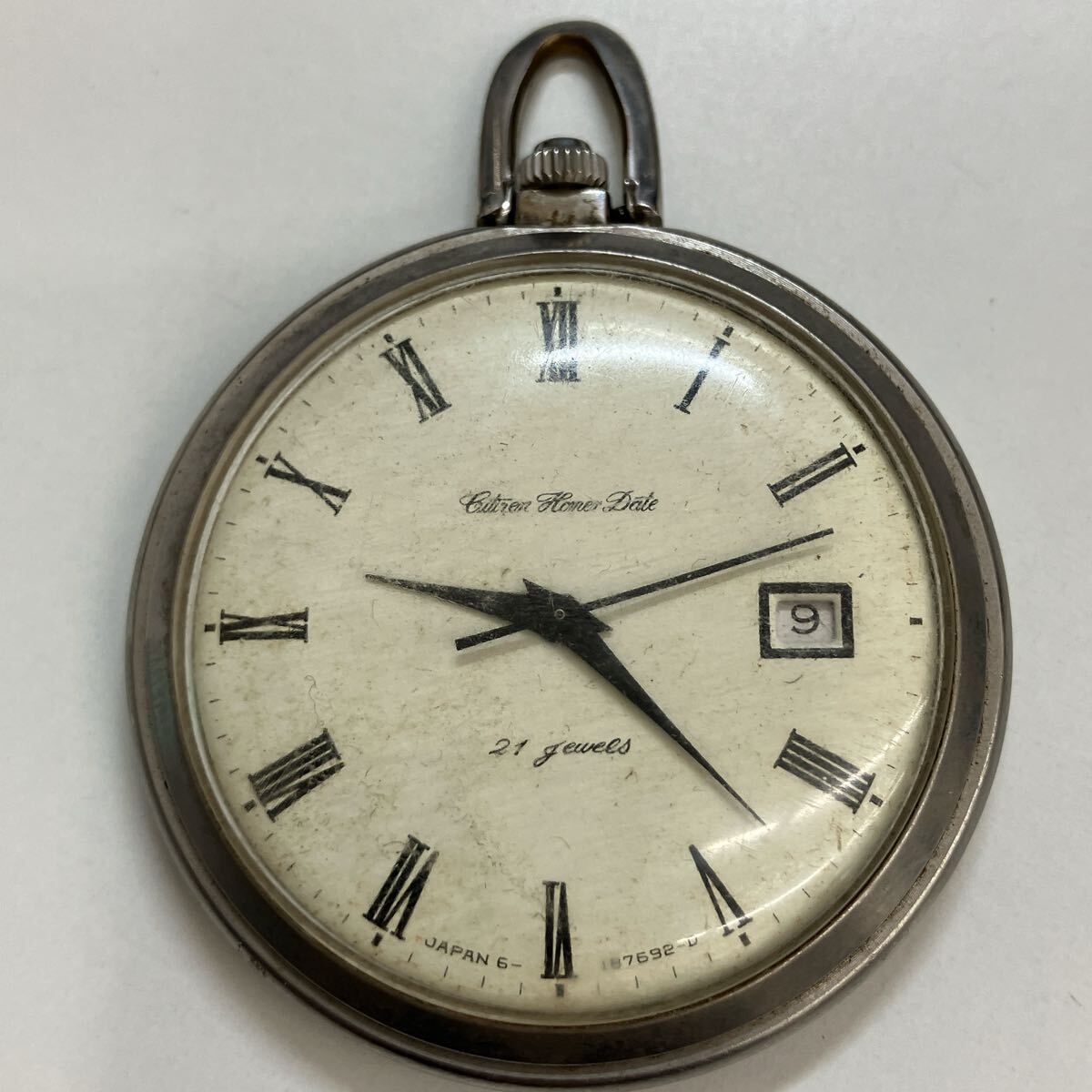 懐中時計 手巻き シルバー 稼働品 稼働 Watch ポケットウォッチ【9135】 シチズン CITIZEN