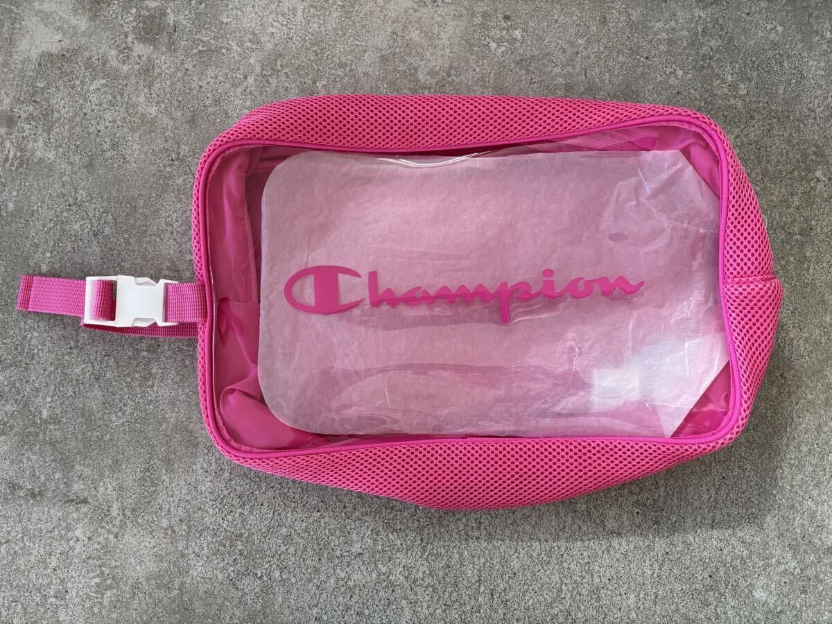 新品　チャンピオン　シューズバッグ　シューズケース　Champion メッシュポーチ ポーチ ピンク